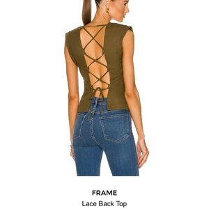 FRAME Lace Back Top